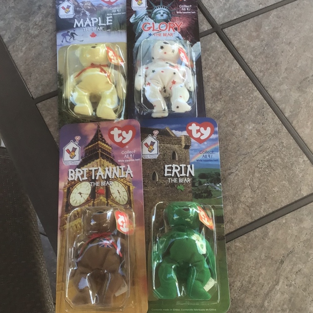 Ty Teenie beanie babies McDonald's international bears 1999